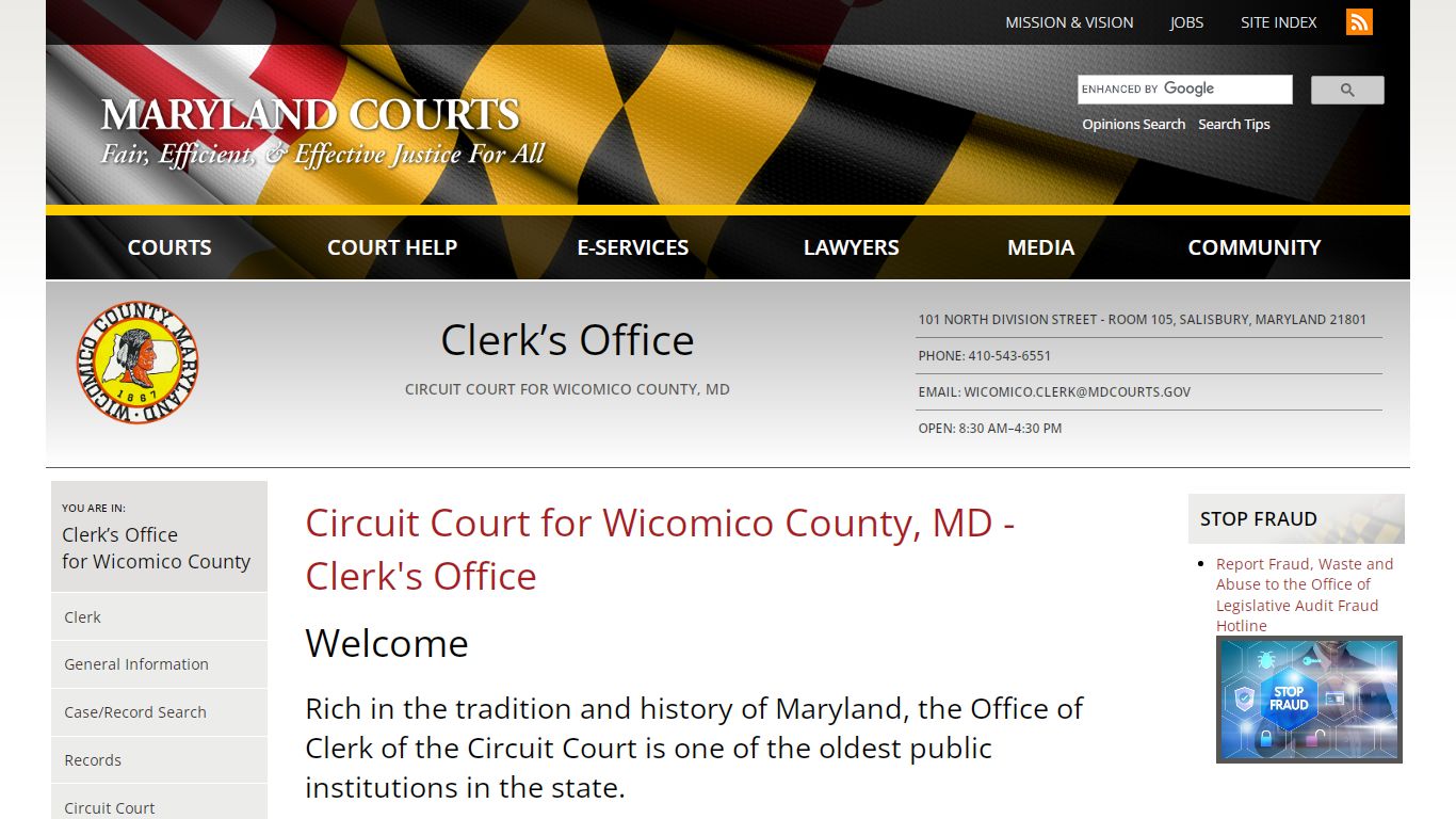 Circuit Court for Wicomico County, MD - Clerk's Office
