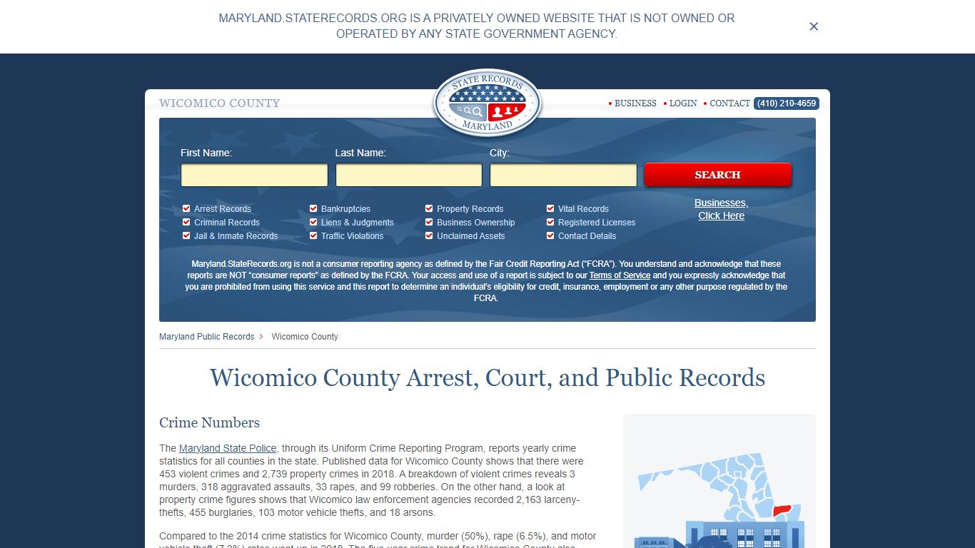 Wicomico County Arrest, Court, and Public Records